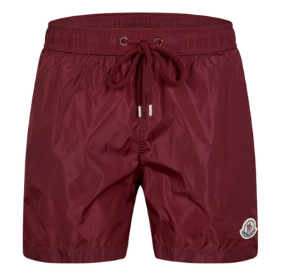 Moncler Logo Swim Shorts Burgundy