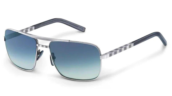 Sunglasses Silver Frame Blue Lens