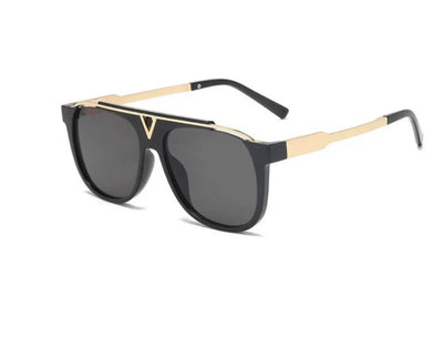 Premium Classic Sun Glasses Gold Black & Rope